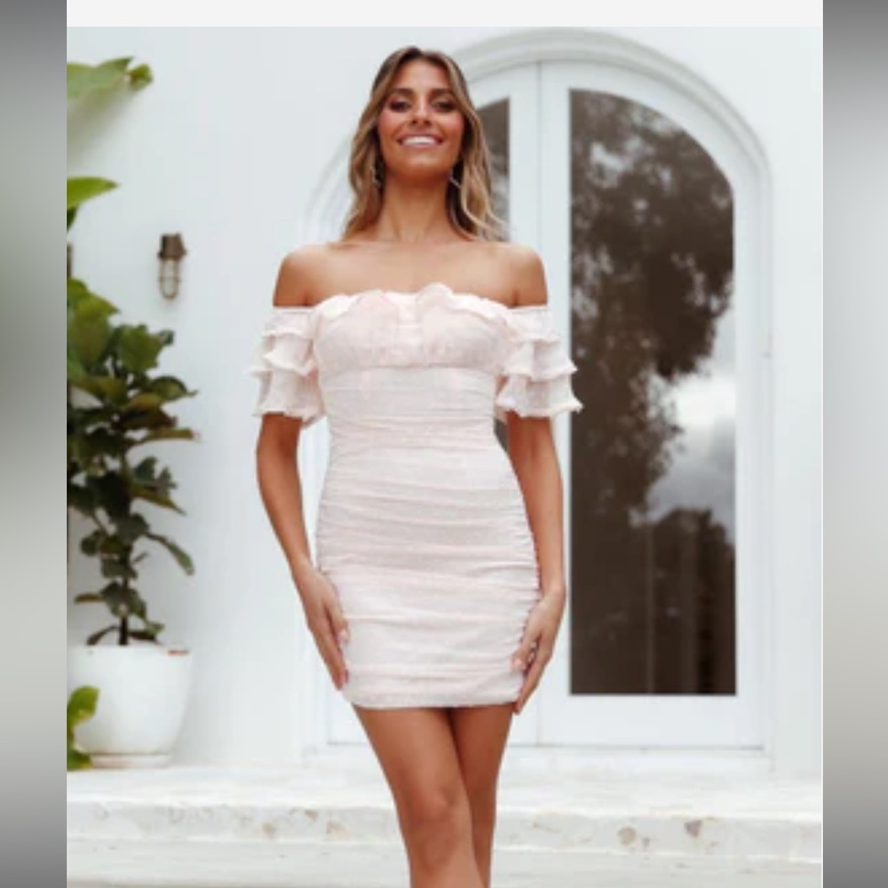 HELLO MOLLY blush pink mini dress NEVER WORN WITH TAGS